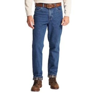 L.L. Bean Double L Classic Fit Relaxed Straight Jeans Flannel Lined 30X32